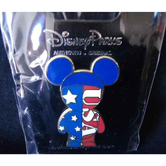 Disney Official Pin Trading USA Patriotic 2008 Red White Blue Mickey Ears Rare - Picture 3 of 3